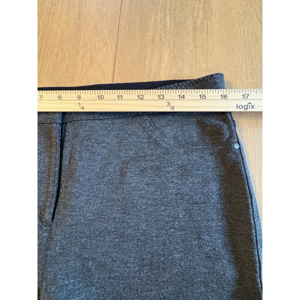 Chico's So Slimming Pants Womens 1 M Short Gray Straight Leg Trousers Workwear - Picture 9 of 12